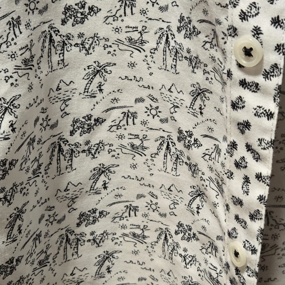 Report  Casual Button Down Shirt With Palm Trees Size M - Picture 6 of 9